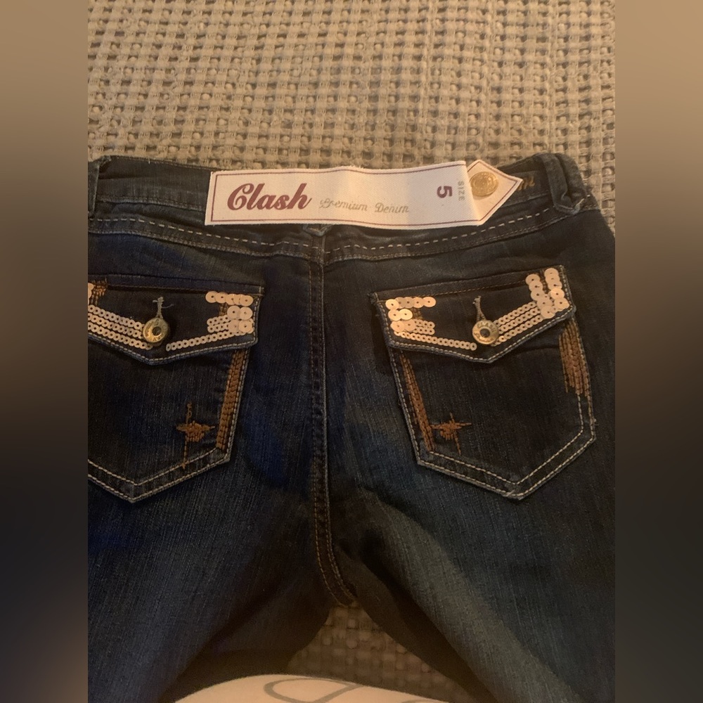 Clash denim skinny leg jeans